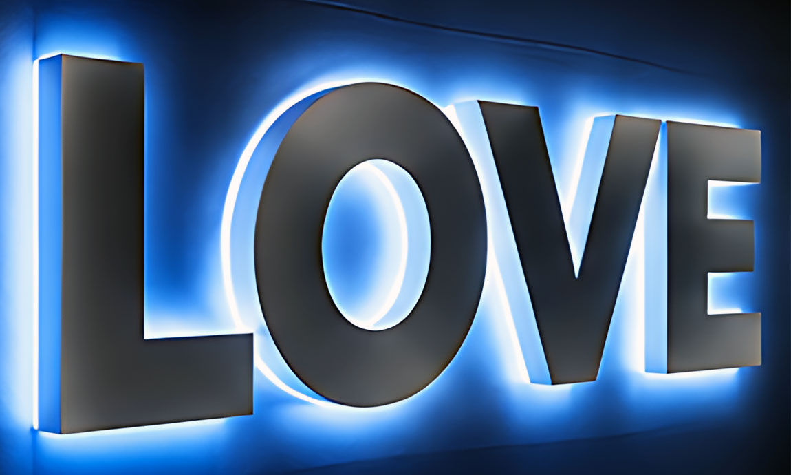 Letras con halo trasero retroiluminadas
