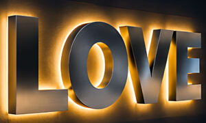 Letras de acero inoxidable con iluminación indirecta